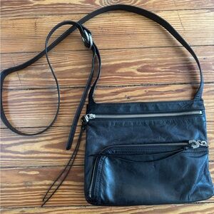Hobo Black Leather Crossbody Bag